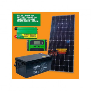 Powermate 400 W Solar Panel Full Kit+200Ah Solar Battery +1500W Solar Power Inverter +30Ah Solar Charge Controller +3 Dc Bulb +256 Eggs Incubator