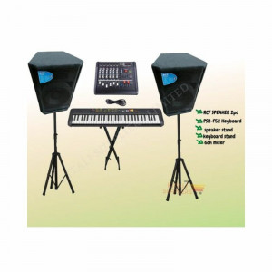 Public address system for RCF Speaker 15" 2pc 2pc speaker stand  Km-2200 generator 4 in1 bnk microphone PSR-493 Keyboard