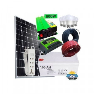 Sunlight Solar ALL WEATHERED 150 WATTS SOLAR PANEL FULLKIT+100 SOLAR BATTERY+600W SOLAR POWER INVERTER +10AH SOLAR CHARGE CONTROLLER+5 DC BULB +EXTENSION + 10M CABLE