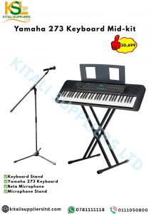 Yamaha 273 Keyboard Mid-Kit – Complete Musical Performance Bundle with Mic, Stand & Keyboard