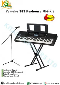 Yamaha 383 Keyboard, Beta Mic, Keyboard & Mic Stands