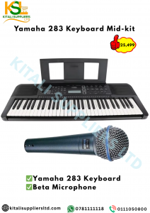 Yamaha 283 Keyboard Mid-Kit – Complete Performance and Learning Package with Beta Microphone