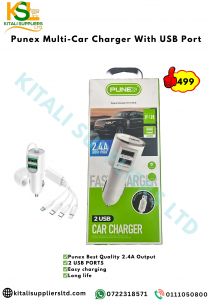 Punex Multi-Car Charger with USB Port (Smart Multi-Port Fast Charging Adapter for All Vehicles)
