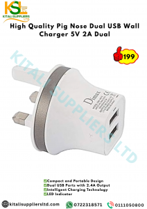 High-Quality Pig Nose Dual USB Wall Charger – 5V/2A (Compact Dual-Port Power Adapter for Fast, Reliable Charging)