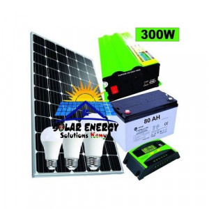Sunnypex All Weathered 100 Watts Solar-fullkit:100watts Panel+80ah Battery+10A Controller+300 Watts Inverter+4 Bulbs Energy Saving