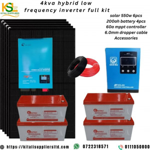 3kva fullkit of,4pcs 550w panel,4pcs 200ah battery,3kva hybrid kitali