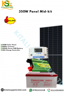 350W Solar Panel Mid-Kit – Complete Power Solution (Includes 350W Solar Panel, 1000W Inverter, 200Ah Seven SSM Battery & 30A Charge Controller)