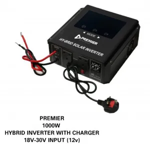 1000w premier hybrid inverter with charger controller 18v-30v input 12v