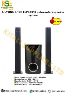 Ailyons 3.1CH ELP3601K Speaker System – Powerful Bass & Surround Sound