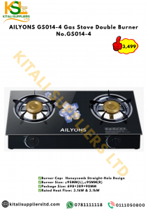 AILYONS GS014-4 Double Burner Gas Stove – High-Efficiency, Portable Stainless Steel Cooker
