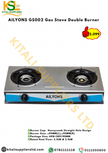 AILYONS GS002 Gas Stove Double Burner – Sleek, Portable & Energy-Efficient Cooker for Everyday Use