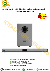 AILYONS SB401K 2.1CH Multimedia Subwoofer System – Bluetooth, USB, FM Radio, AUX, Remote Control & LED Display