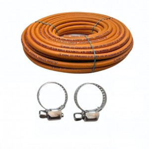 Reinforced LPG Gas Pipe With 2 Clamps Hose Pipe 25M