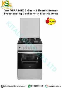 Von VERA341X 3 Gas + 1 Electric Burner Freestanding Cooker with Electric Oven