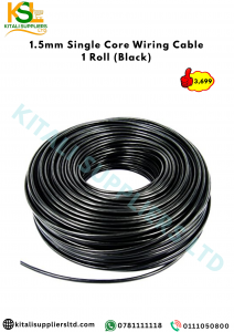 1.5mm Single Core Wiring Cable – 100M Roll (Black) | High-Purity Copper Electrical Wire for Domestic, Solar & Automotive Use