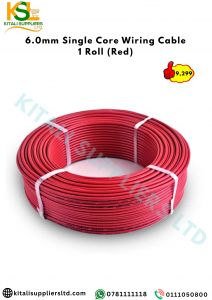 6.0mm Single Core Copper Wiring Cable – 100M Roll (Red) | Heavy-Duty Electrical Cable for Solar, Inverter, and High-Power Installations