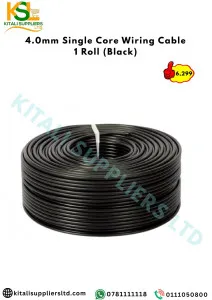 4.0mm Single Core Wiring Cable 1 Roll (Black) – Durable Electrical Wire