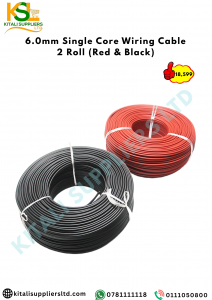 6.0mm Single Core Copper Wiring Cable – 2 Rolls (Red & Black, 100M Each) | Heavy-Duty Electrical Wire for Solar, Inverter & Industrial Power Systems