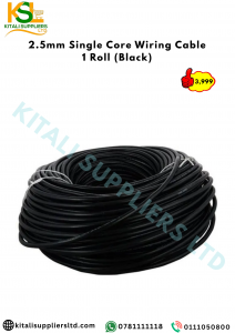 2.5mm Single Core Wiring Cable – 100M Roll (Black) | High-Purity Copper Electrical Wire for Solar, Inverter, and Building Wiring