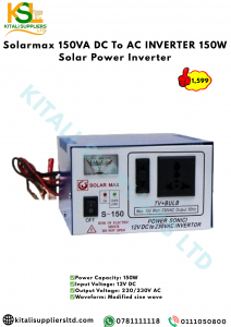 Solarmax 150VA DC to AC Inverter – 150W Mini Solar Power Inverter for Off-Grid & Backup Use