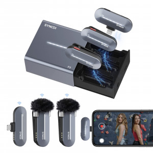Synco P2L Miniature 2-Person Digital Wireless Microphone System with Lightning Connector for iPhones