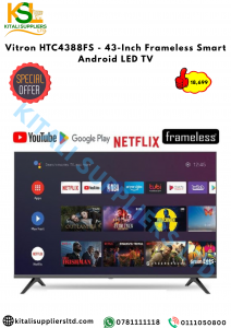 Vitron HTC4388FS – 43-Inch Frameless Smart Android LED TV with Full HD, Netflix, YouTube, and App Store Access