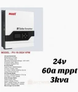 3kVA 24V MUST Inverter – Pure Sine Wave, Reliable Backup Power