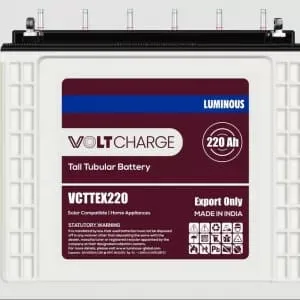 Luminous 220Ah VoltaCharge Tall Tubular Battery – Ultra-High Capacity Backup Power for Inverter & Solar Systems