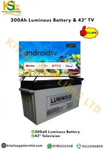 200AH LUMINOUS BATTERY & ANDROID TV 43INCH