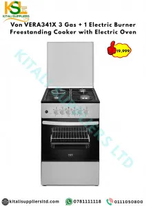 VON VERA341X3 GAS+1ELECTRIC BURN FREESTANDING  COOKER WITH ELECTRIC  OVEN