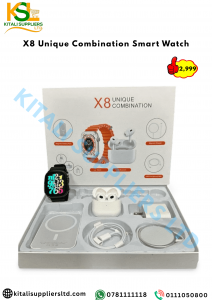 X8 Unique Combination Smart Watch by Kitali SmartTech™ – 2-in-1 Hybrid Smartwatch + Wireless Earbuds Combo