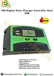 10A Digital Solar Charger Controller Dual USB