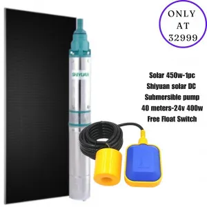 Solar 450w-1pc Shiyuan solar DC Submersible pump 40 meters-24v 400w Free Float Switch