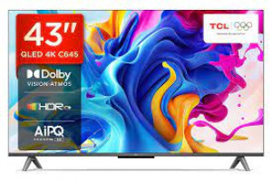 TCL 43" VisionEdge Series – Smart Android TV with Bluetooth (Model: 43S65A)