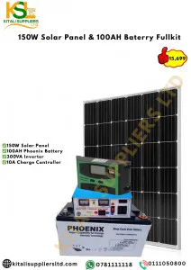 150W Solar Panel & 100AH Baterry Fullkit
