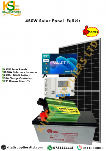 SolarTech 450W Smart Living Kit – 1000W Inverter + 32" Hisense Smart TV + 200AH Battery Fullkit