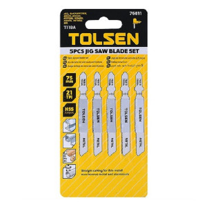 Tolsen Jig Saw Blade Set Metal 5pcs Tolsen T118A