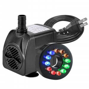 Quit Submersible Water Pump With 12 Colourful LED lights.