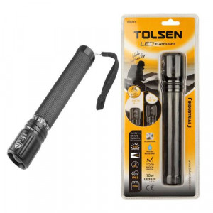 Tolsen Flashlight Torch LED With Zoom Function Tolsen 550 Lumens,10W
