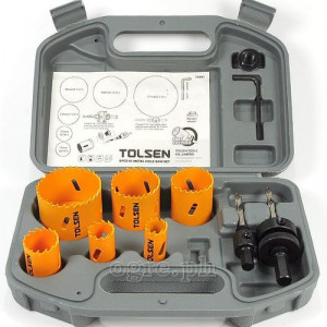 Tolsen Bi-Metal Hole Saw Set 9PCS Fast-Cutting Heavy Duty