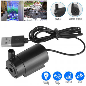 Remove mini submersible solar DC motor fountain pump 5V DC USB plug.