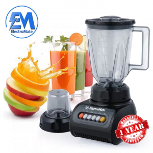 ElectroMate™ EM 2-in-1 Classic Blender & Grinder – 1.5L Multifunctional Juicer with Jug, Bottle, and Garlic Processor