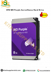WD Purple™ 8TB 3.5” Surveillance Hard Drive – 24/7 Optimized CCTV/NVR Storage with AllFrame™ Technology