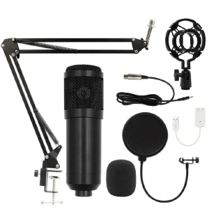 BM800 Professional Condenser Microphone Kit – With USB Sound Card & Adjustable Stand for Studio-Quality Recording