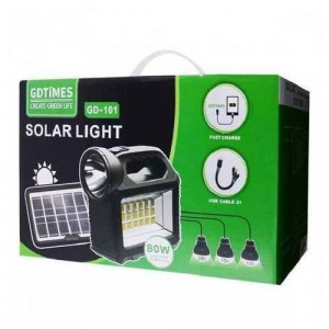 Solar lighting system kit with 3LED lights,Solar panel,Power cable and multiple phone charger
