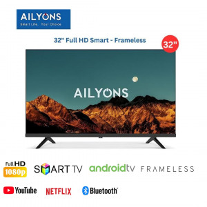 Ailyons 32-Inch Digital HD LED TV – HDMI, USB, AV, Ultra-Slim Bezel