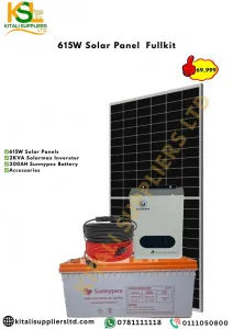 615W Solar Panel Full Kit with 2KVA Solarmax Inverter & 200AH Sunnypex Battery – Complete Off-Grid Solar Solution