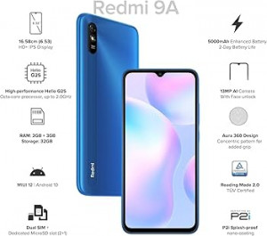 XIAOMI Redmi 9A 6.53"Display 2GB RAM+ 32GB ROM ( Dual Sim) 4G LTE - Granite Gray