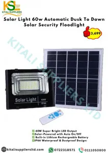 Solar Light 60w Automatic Dusk To Dawn Solar Security Floodlight