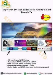 Skyworth 50-inch android 4k Full HD Smart Google TV
